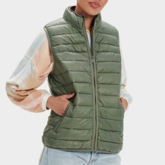 NEW! NWOT! UGG Felton Puffer Vest OLIVE Green Size Large